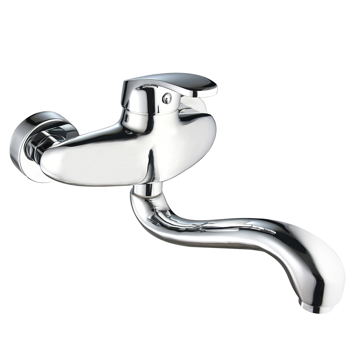 Vòi rửa chén nóng lạnh âm tường Eurolife EL-T015AT bằng Đồng H61 mạ Chrome 5 lớp, cần vòi quay 360 độ, đầu vòi tạo bọt chống văng.