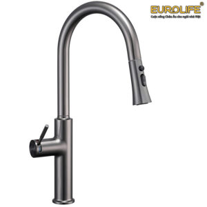 Vòi rửa chén nóng lạnh dây kéo, 4 chức năng sử dụng Eurolife EL-IK03 (Grey-Xám)