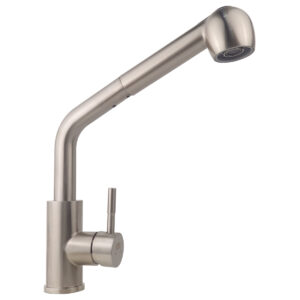 Vòi rửa chén nóng lạnh dây kéo Eurolife EL-T10R inox SUS 304, màu xước mờ, đầu vòi 2 chế độ xả, quay 360 độ tiện lợi.