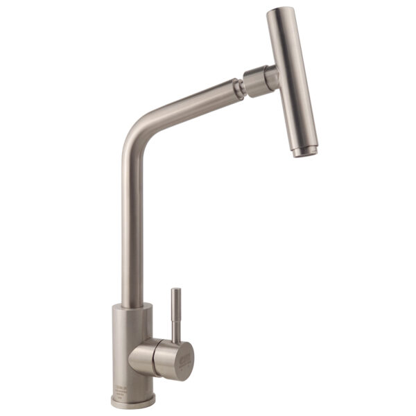 Hình đại diện vòi rửa chén nóng lạnh Eurolife EL-T031 inox SUS 304 màu vàng xước mờ, cần vòi xoay 360 độ và đầu tạo bọt chống văng.