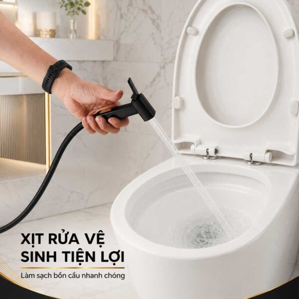 Vòi xịt Eurolife EL-X11-D hỗ trợ xịt rửa và làm sạch bồn cầu nhanh chóng, thuận tiện