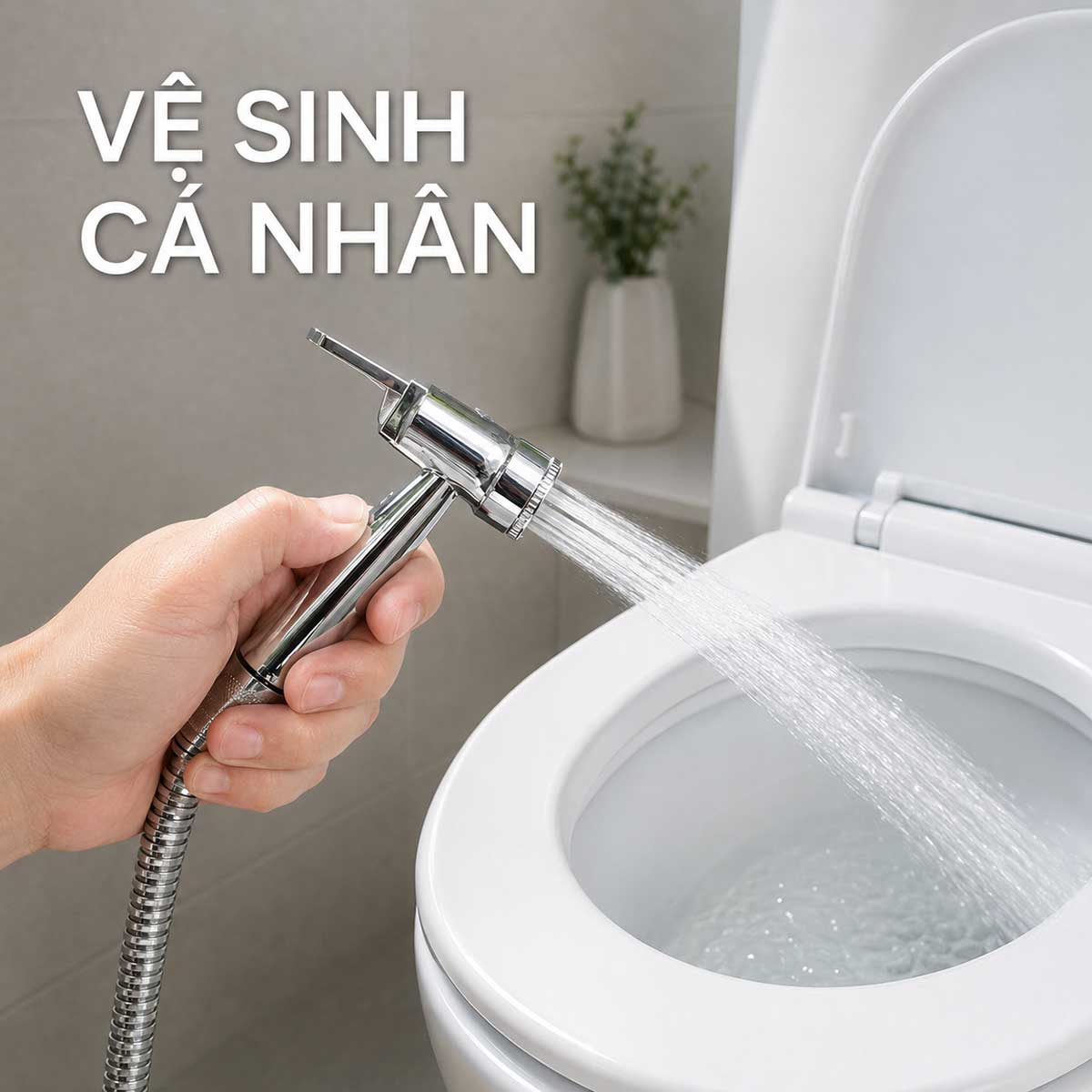 Vòi xịt Eurolife EL-X06 được sử dụng cạnh bồn cầu để hỗ trợ nhu cầu vệ sinh cá nhân hằng ngày.