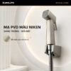 Vòi xịt Eurolife EL-X11-V hoàn thiện PVD màu Niken với bề mặt xước mờ, phù hợp phòng tắm hiện đại.