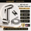 Vòi xịt vệ sinh tăng áp 2 chế độ Eurolife EL-X12-V mạ PVD Niken gồm tay xịt hai chế độ, dây 120cm và bát gác đồng bộ.