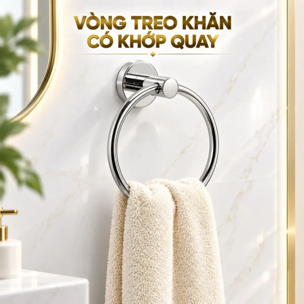 Vòng treo khăn Inox SUS 304 Eurolife EL-P01 có khớp quay