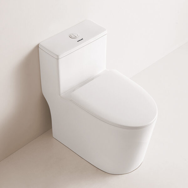 Bồn cầu Eurolife EL-LUX8298-4 thiết kế liền khối, kiểu dáng bo cong hiện đại, màu trắng sang trọng, sử dụng trong combo phòng tắm Eurolife SC902.