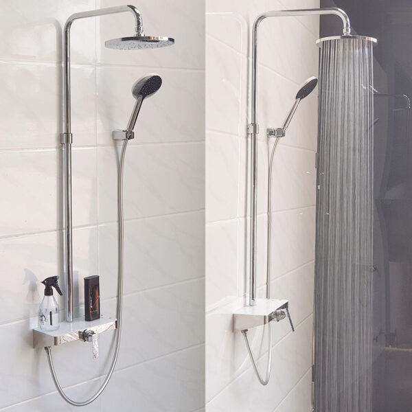 Sen cây tắm đứng nóng lạnh Eurolife EL-SC906 với bát sen lớn, tay sen cầm tay linh hoạt, mặt kiếng cường lực và bề mặt Chrome sáng bóng cho phòng tắm hiện đại.