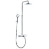 Sen cây tắm đứng nóng lạnh Eurolife EL-SC906 Chrome với mặt kiếng cường lực, bát sen lớn, tay sen cầm tay, thân sen mạ Chrome sáng bóng và bộ phụ kiện lắp đặt đầy đủ.