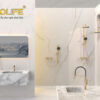 Hệ sinh thái thiết bị phòng tắm Eurolife gồm sen cây, vòi lavabo, phụ kiện và thiết bị vệ sinh, mang đến lựa chọn đồng bộ cho không gian phòng tắm hiện đại.