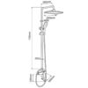 Bản vẽ kích thước sen cây Eurolife EL-SC913, thể hiện chiều cao 1100mm, tay sen, đài sen vuông 200mm và các thông số lắp đặt cơ bản.