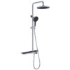 Hình đại diện sen cây Eurolife EL-SC914 với mặt kiếng cường lực, bát sen tròn, tay sen cầm tay, dây sen và kệ để đồ tiện dụng cho phòng tắm hiện đại.