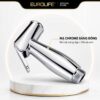 Tay xịt Eurolife EL-X13-T có bề mặt Chrome sáng bóng, đồng bộ với thiết bị phòng tắm và dễ lau vệ sinh.