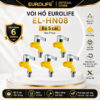 Bộ 5 vòi hồ nhựa PP Eurolife EL-HN08 màu vàng nổi bật, ren 21mm, van Ceramic, thích hợp kết nối dây cấp máy giặt và ống mềm.