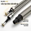 Dây xịt Eurolife EL-X05 có ống cao su EPDM chịu nhiệt, lớp bố dù chịu áp và vỏ lò xo kim loại bảo vệ bên ngoài.