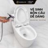 Vòi xịt Eurolife EL-X13-T với dòng phun tập trung hỗ trợ vệ sinh bồn cầu và các vị trí khó tiếp cận.
