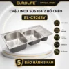 Chậu rửa chén inox 304 2 hộc EL-C9245V kèm hố rác và bảo hành 5 năm