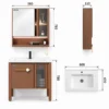 Bản vẽ kỹ thuật bộ tủ lavabo Eurolife BLV-AL23 60cm, tủ gương 585 × 110 × 765 mm và tủ dưới cao 780 mm.