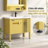 Chân đỡ nhôm Aluminium tủ lavabo Eurolife BLV-AL22 màu vàng có ốc tăng chỉnh cân bằng dưới chân tủ.