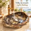 Chậu đá cuội tự nhiên Eurolife LVB-DTN4150 phối vòi vàng trong phòng tắm villa và resort nghỉ dưỡng