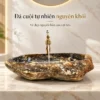 Chậu đá cuội nguyên khối Eurolife LVB-DTN4150 với thân đá tự nhiên và lòng chậu đánh bóng