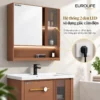 Hệ thống hai đèn LED tủ gương Eurolife BLV-AL23/AL24 sử dụng giắc cắm điện, chiếu sáng khoang chứa và kệ dưới.
