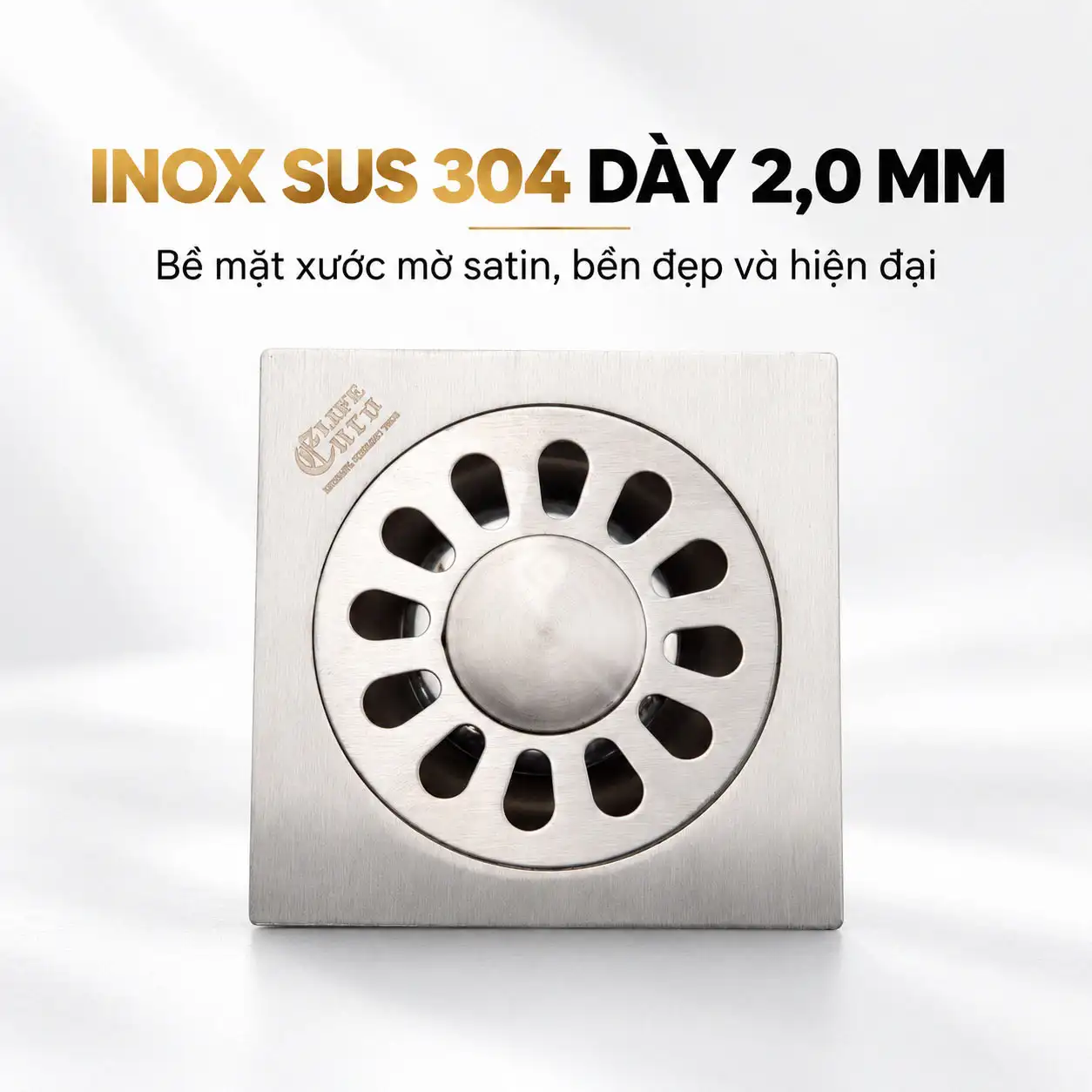 Thoát sàn Eurolife EL-HG-X11 bằng Inox SUS 304 dày 2,0 mm bề mặt xước mờ satin