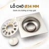 Lỗ chờ Ø34 mm dành cho đường xả máy giặt trên thoát sàn Eurolife EL-HG-X11