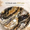 Lỗ thoát nước Ø45mm dưới đáy chậu lavabo đá cuội tròn Eurolife LVB-DTR4040 với lòng chậu đánh bóng