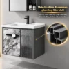 Thân tủ lavabo Eurolife BLV-AL19 bằng nhôm thanh Aluminium gia công liền khối, kèm hình minh họa cấu trúc thanh nhôm dạng hộp rỗng