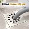 Thoát sàn 10x10 có lỗ xả máy giặt Eurolife EL-HG-X11 minh họa kết nối ống xả tại khu vực máy giặt