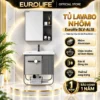 Tủ lavabo nhôm Eurolife BLV-AL18 màu xám sọc dọc 60cm có giá treo thép sơn tĩnh điện